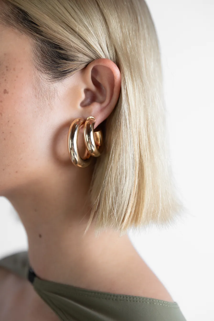 HOLLOW HOOPS MEDIUM - GOLD