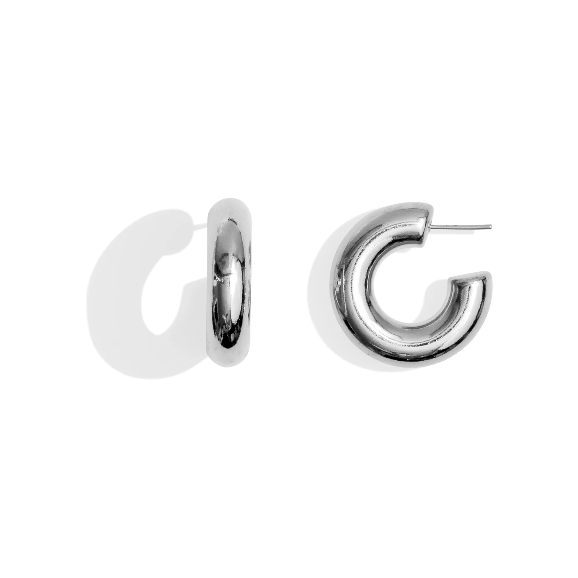 HOLLOW HOOPS MEDIUM - SILVER