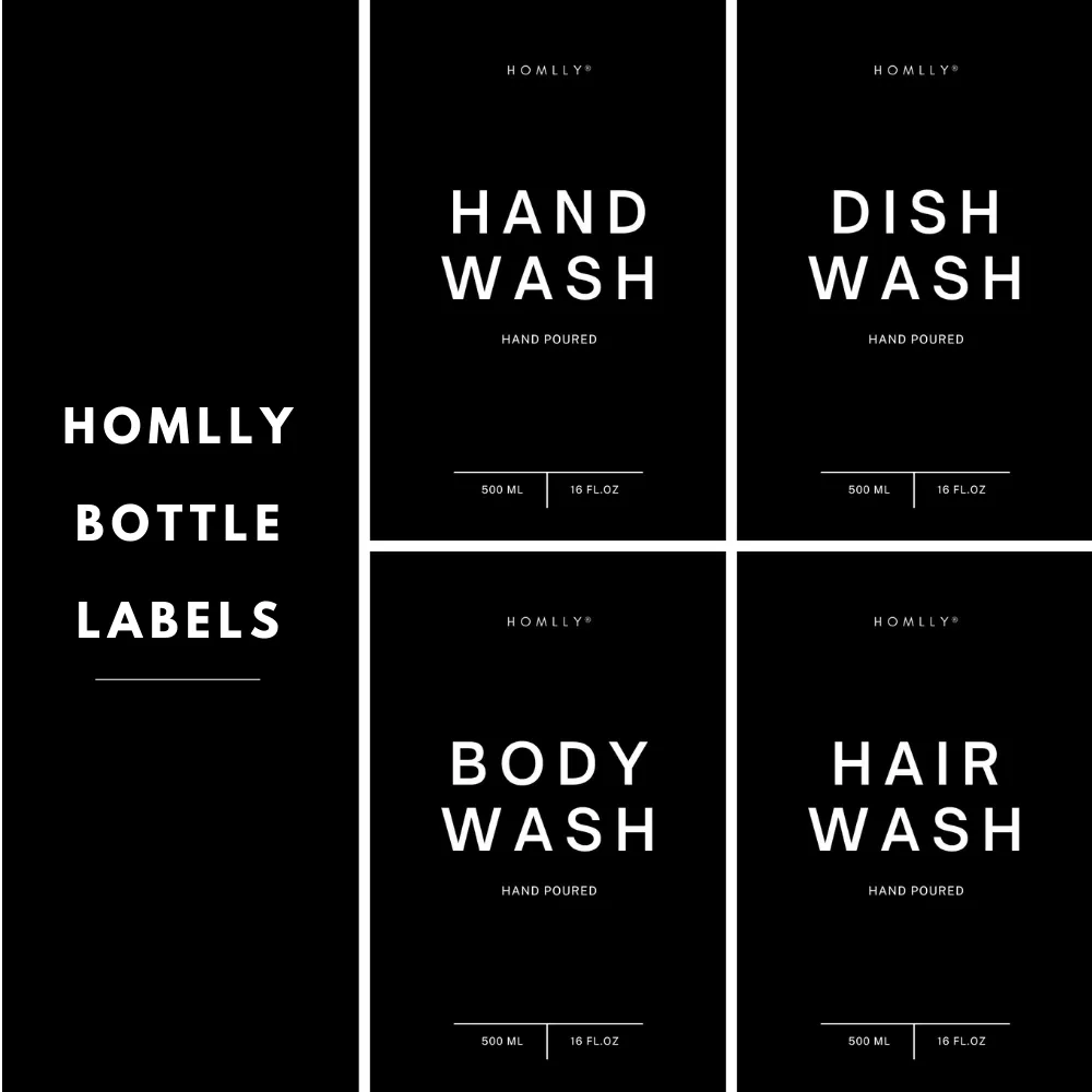 Homlly Hand & Dish Soap Glass Dispenser Refill Bottle (500ml)