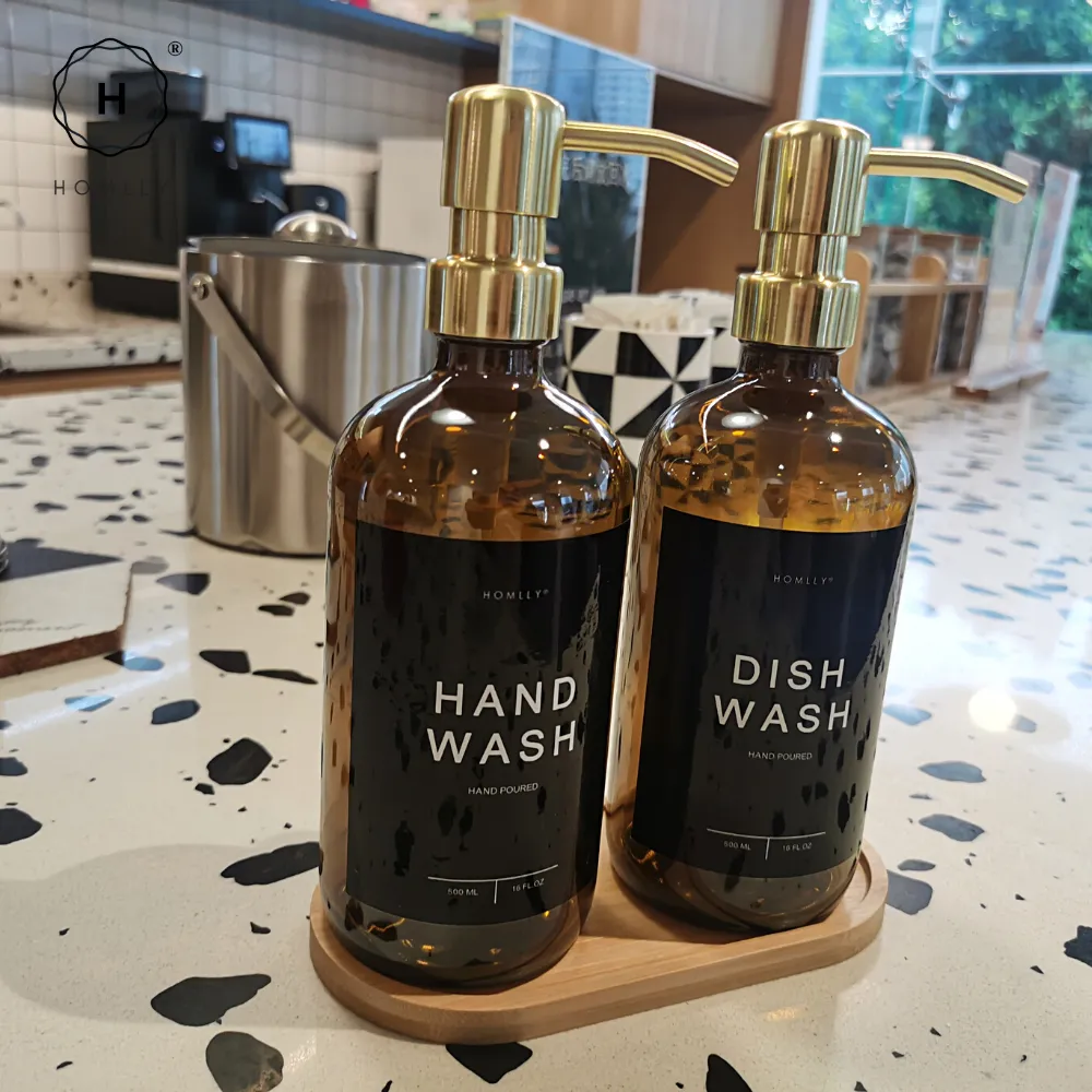 Homlly Hand & Dish Soap Glass Dispenser Refill Bottle (500ml)