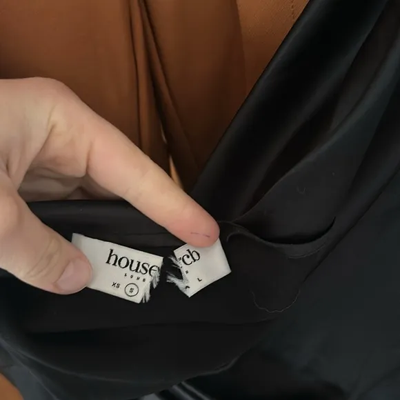 House Of CB Coco BLACK SATIN DRAPE BACK DRESS