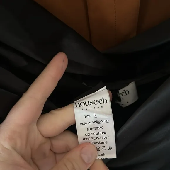House Of CB Coco BLACK SATIN DRAPE BACK DRESS