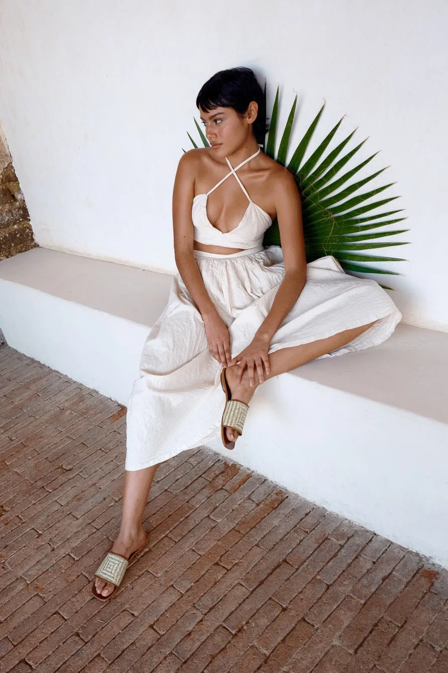 Ipomeia | Palm Woven Leather Slide
