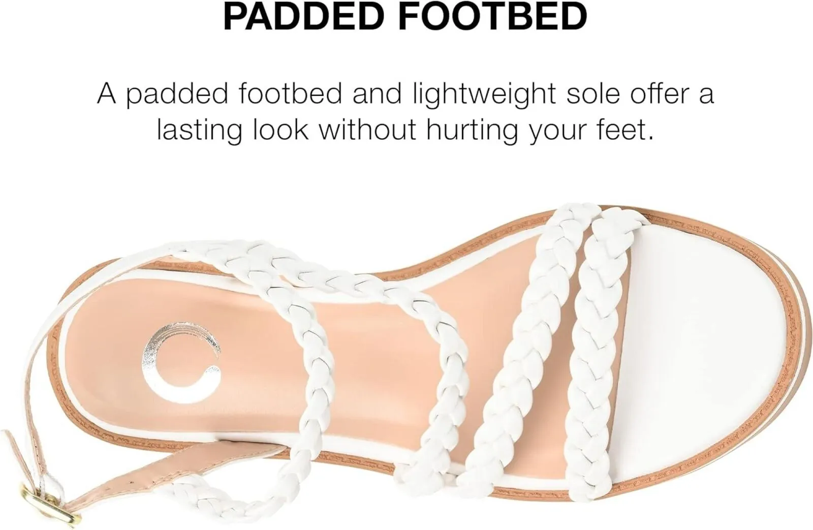 Journee Collection Women's Lightweight Block Heel Taralie Sandal White 8.5M