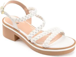 Journee Collection Women's Lightweight Block Heel Taralie Sandal White 8.5M
