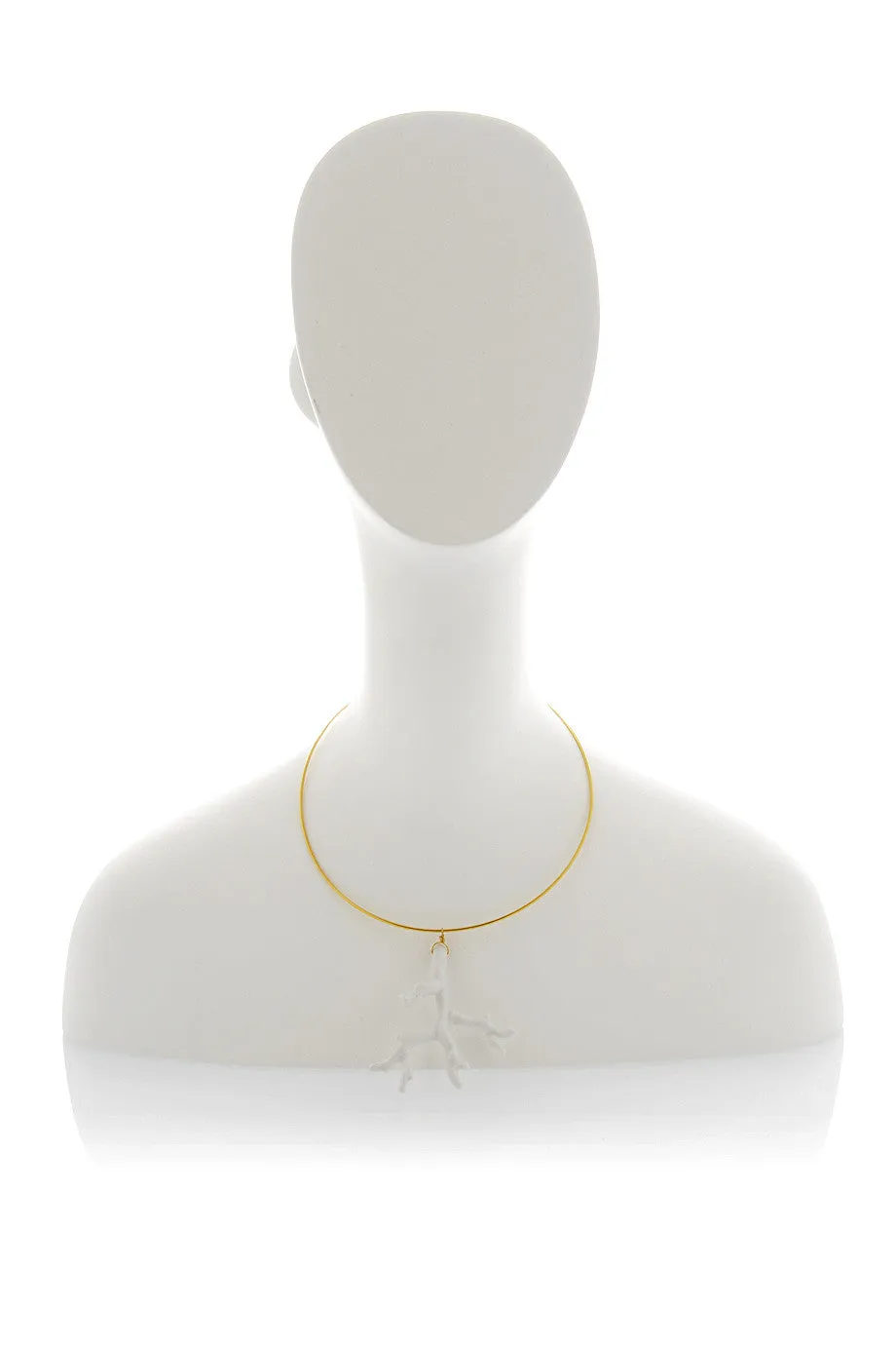 KENNETH JAY LANE White Branch Necklace