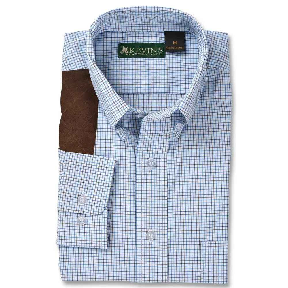 Kevin's Big & Tall Blue/Royal Tattersall Performance Right Hand Long Sleeve Shooting Shirt