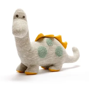 Knitted Organic Cotton Spotted Large Diplodocus Dinosaur Toy