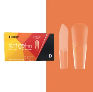 Kupa - Full Cover Soft Gel Tip - Medium Coffin 550pc (Pre-Etched)