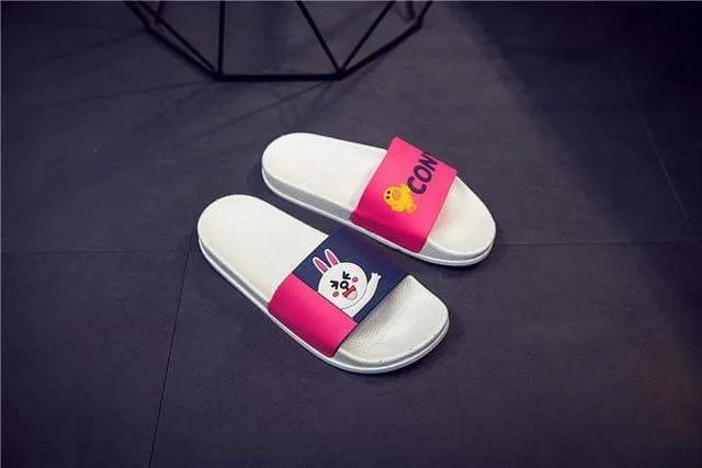 Ladies summer Cartoon unicorn Slippers