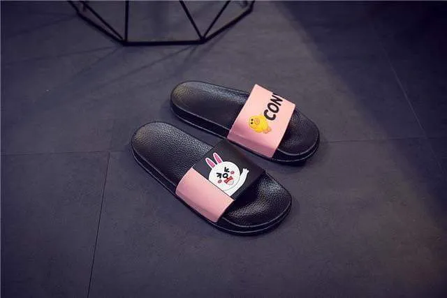 Ladies summer Cartoon unicorn Slippers