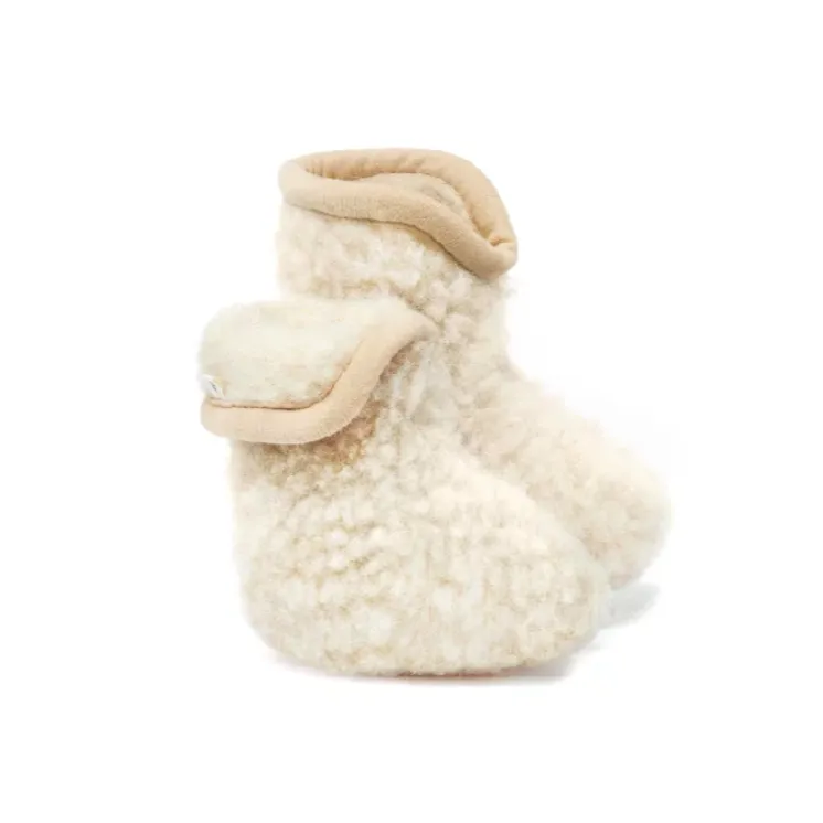Latte Pure Wool Baby Booties