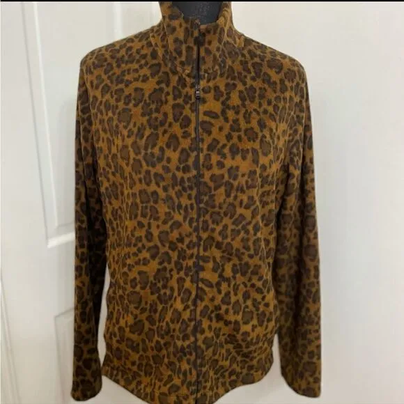 Lauren Ralph Lauren Leopard Print Fleece Jacket