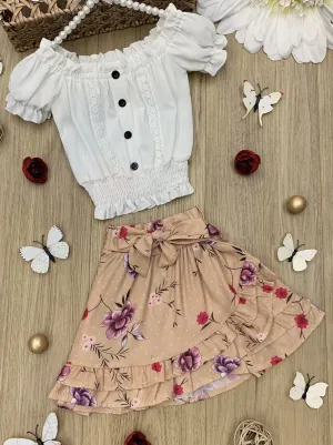 Let's Pick Flowers Wrap Skirt Set