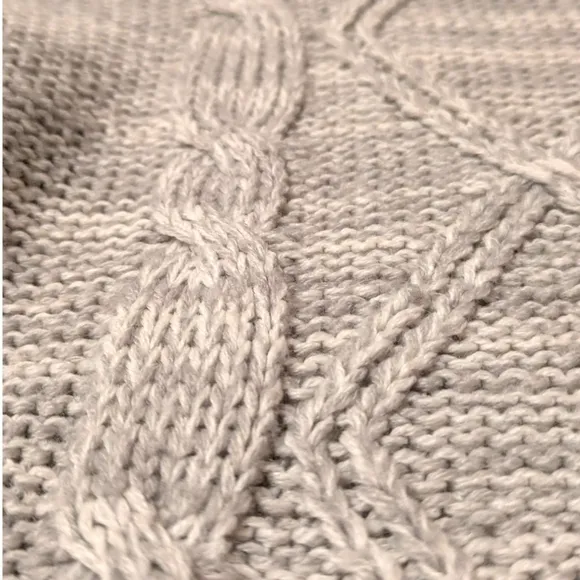 Love Change Gray Cable Knit Cowl Neck Sweater - Small - Cozy Fall &amp; Winter Vibes