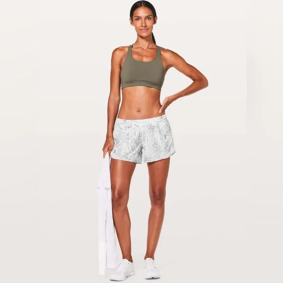 Lululemon Hotty Hot II Long 4&quot; Mini Twine Pattern Athletic Short
