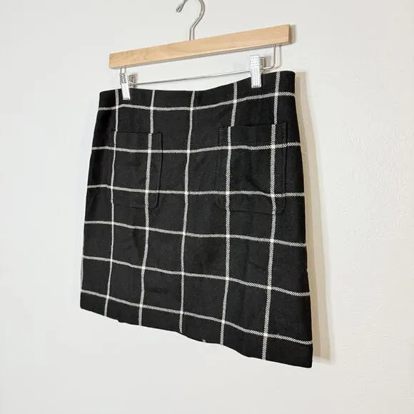 Madewell Museum Patch-Pocket Mini Skirt in Windowpane Size 10
