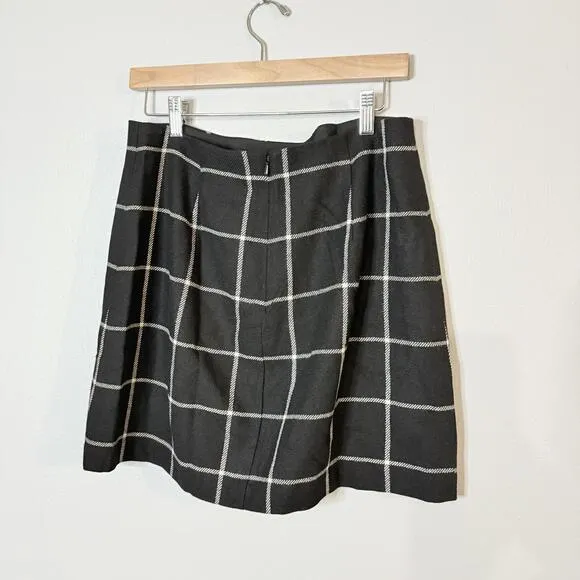 Madewell Museum Patch-Pocket Mini Skirt in Windowpane Size 10