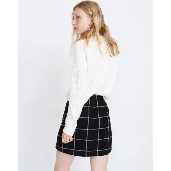 Madewell Museum Patch-Pocket Mini Skirt in Windowpane Size 10