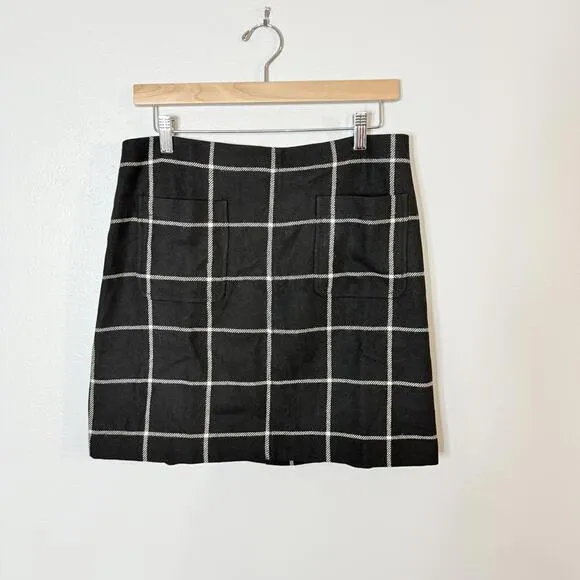 Madewell Museum Patch-Pocket Mini Skirt in Windowpane Size 10