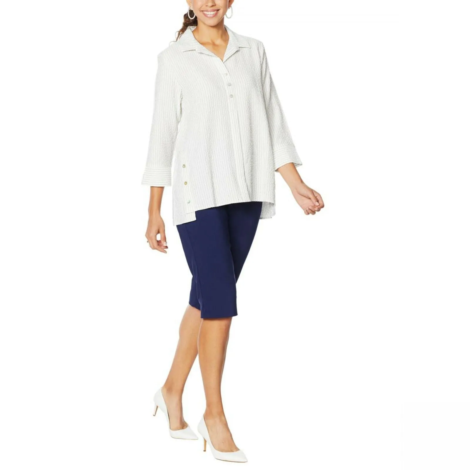 MarlaWynne Women's Running Stitch Butterfly Shirt