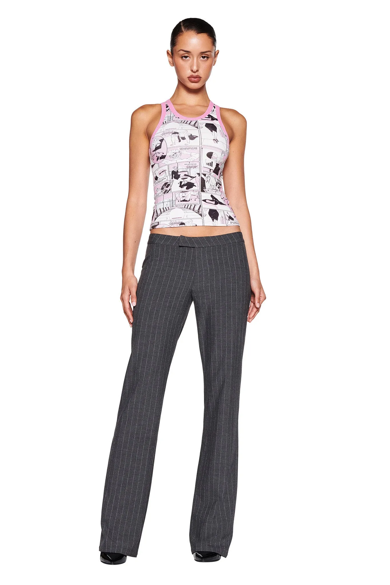 MARRION PANT - GREY : PINSTRIPE