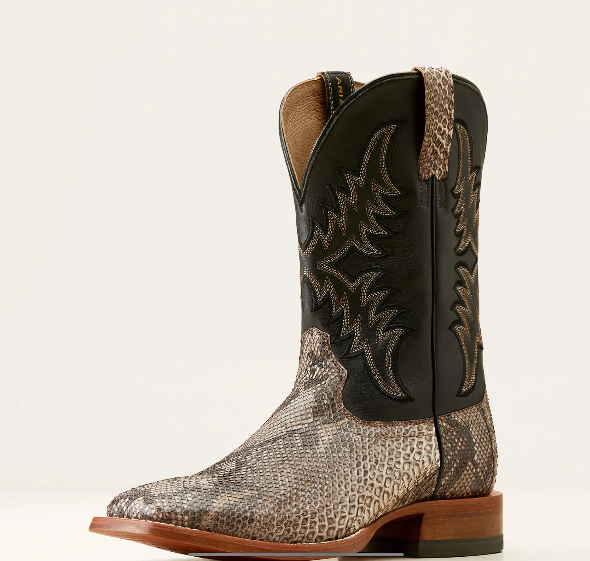 Men’s Ariat Dry Gulch Tan Python Ancient Black Boots