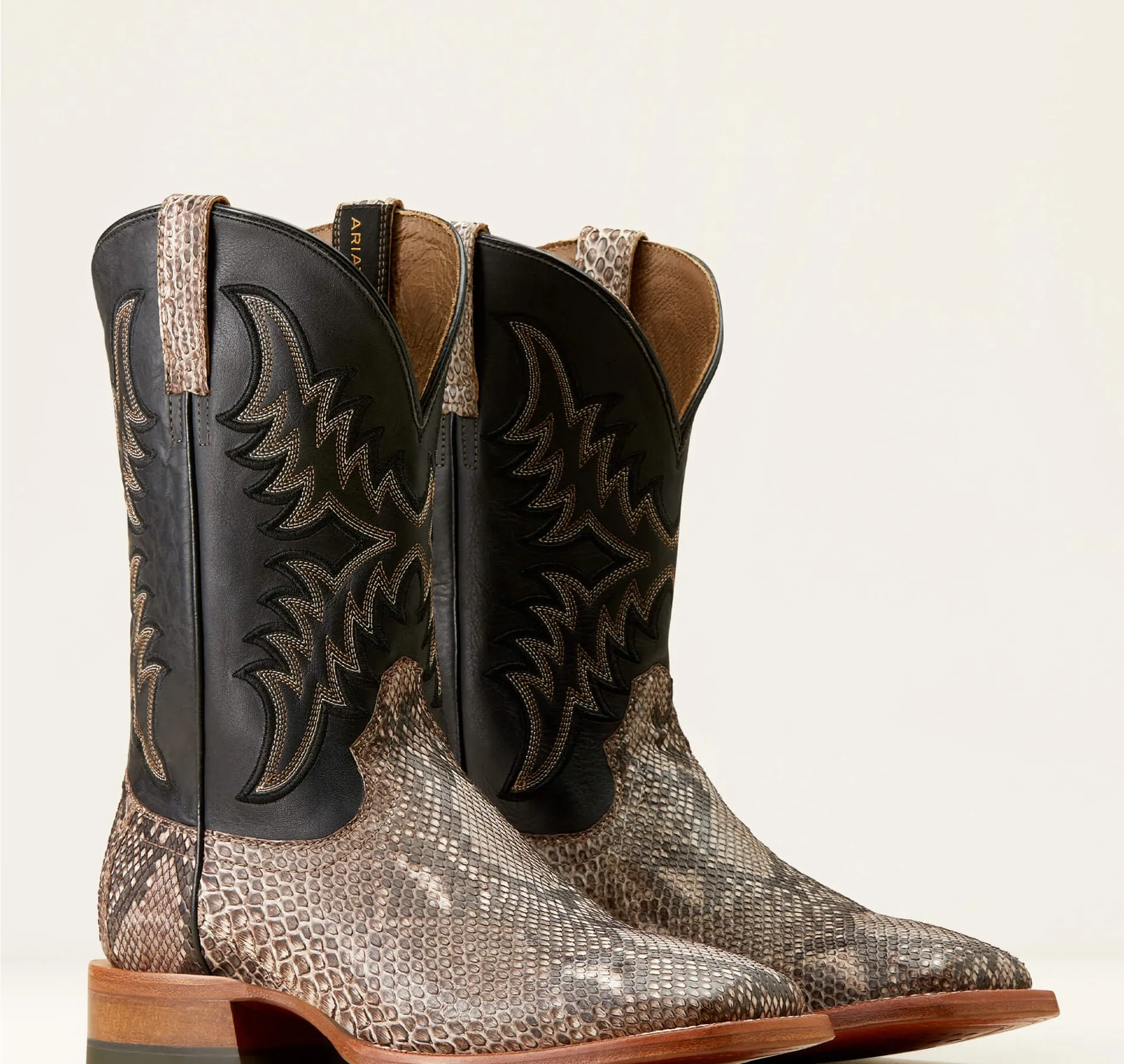 Men’s Ariat Dry Gulch Tan Python Ancient Black Boots