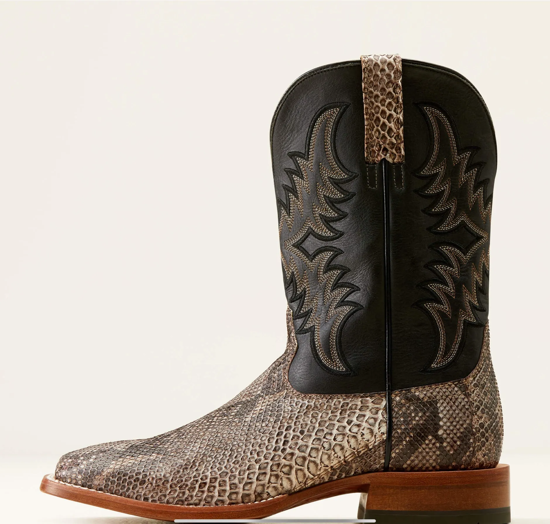 Men’s Ariat Dry Gulch Tan Python Ancient Black Boots