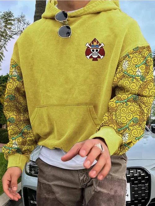 Men's Stylish Manga Devil Fruit Print Hoodie