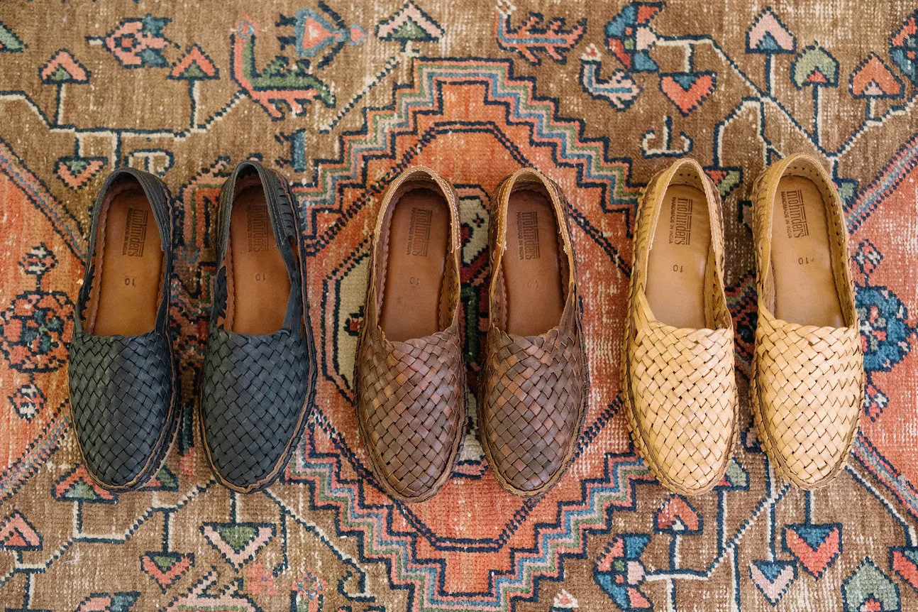 Men's Woven Shoe in Honey   No Stripes
