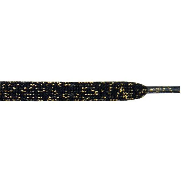 Metallic Flat 3/8" - Black/Gold (1 Pair Pack) Shoelaces