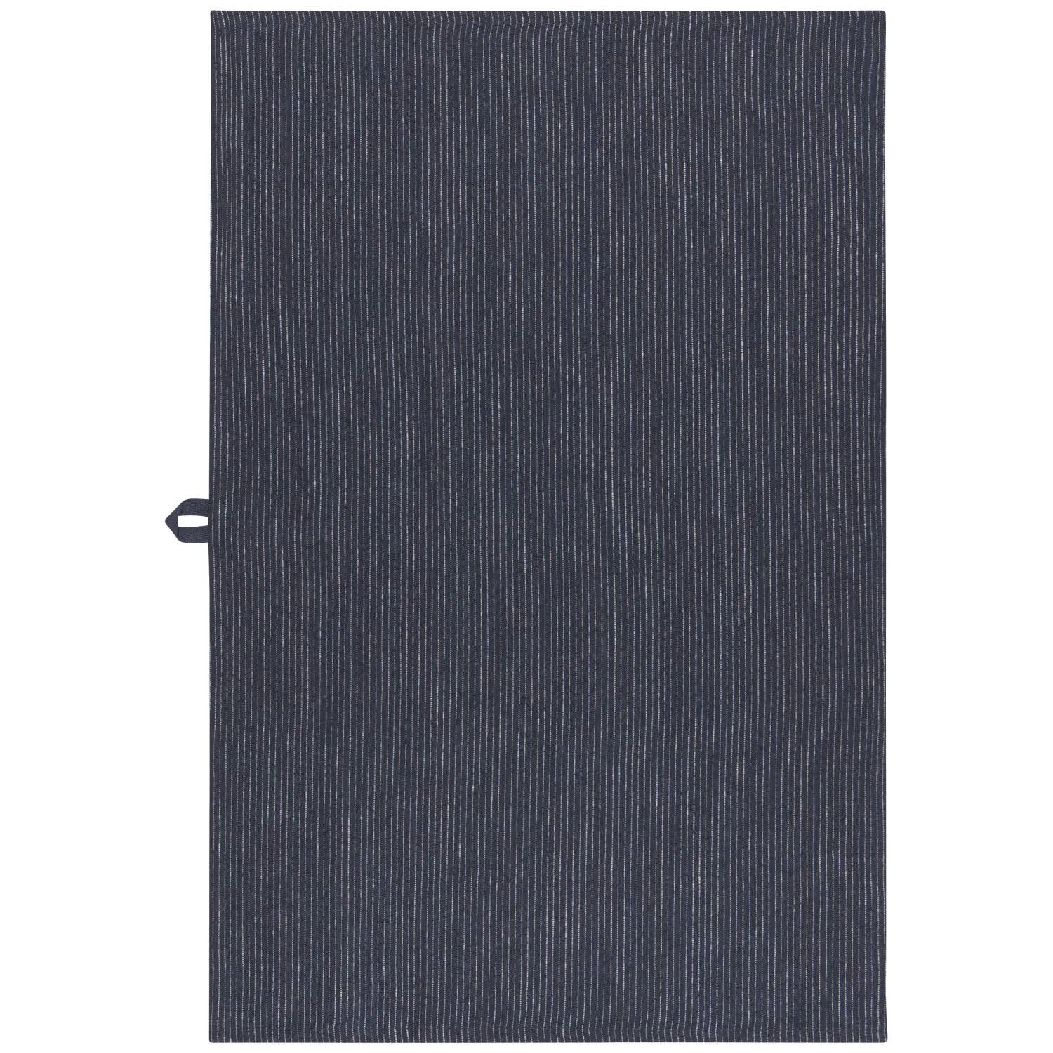 Midnight Blue Pinstripe Linen Dishtowel