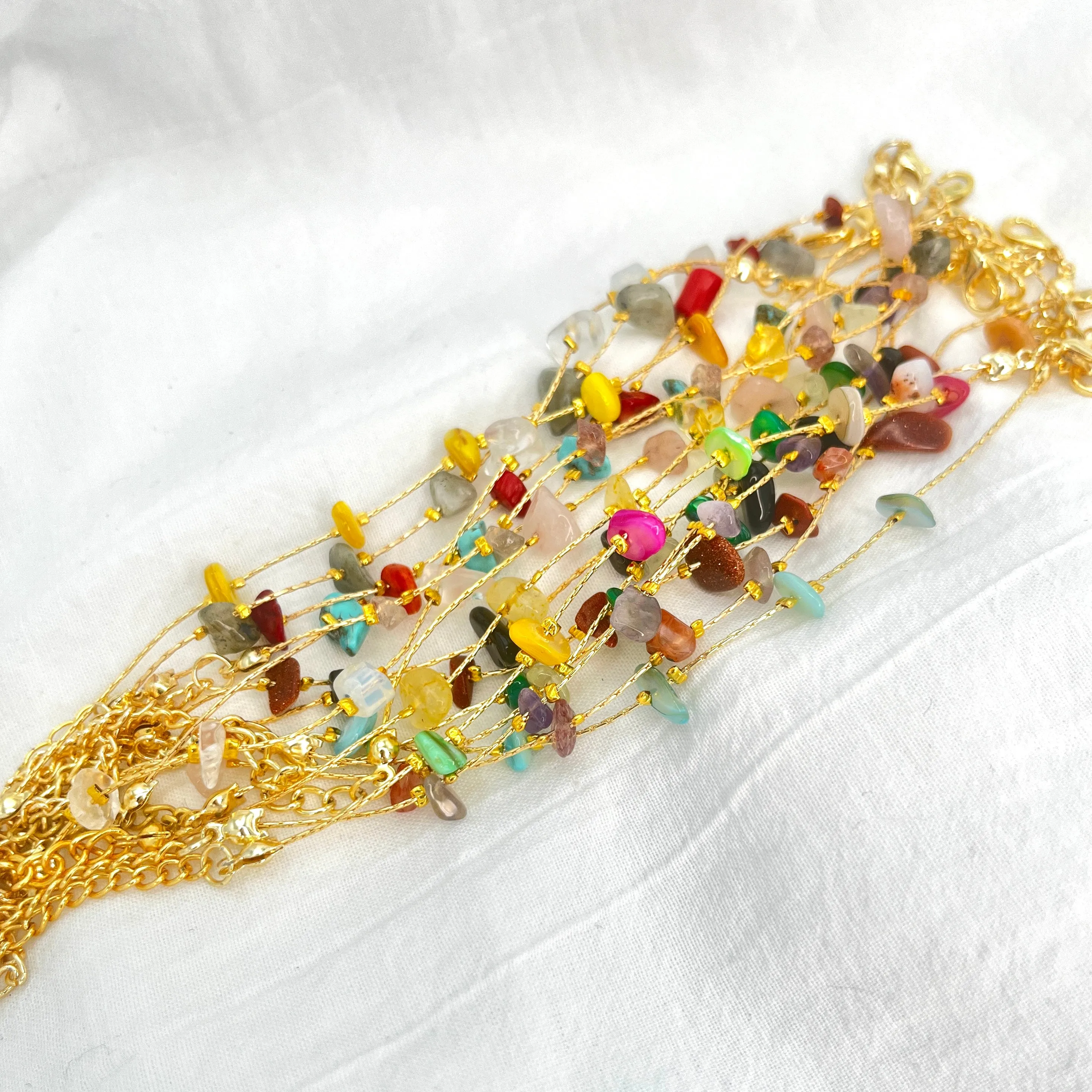 Natural Stone Adjustable Chain Bracelet – Stylish & Gift