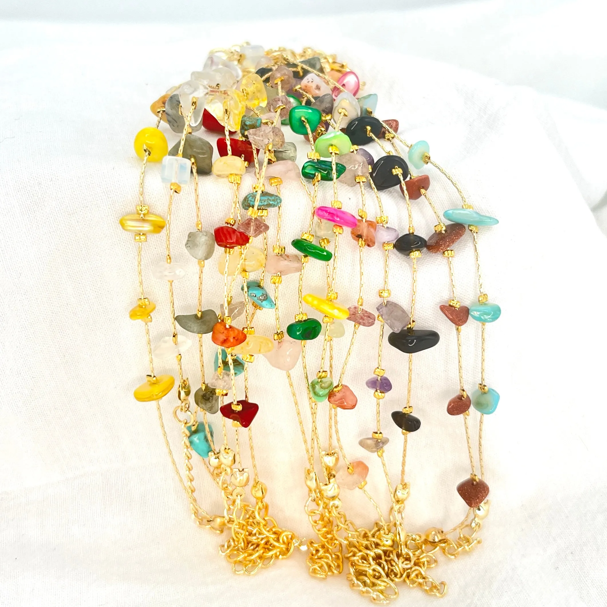 Natural Stone Adjustable Chain Bracelet – Stylish & Gift