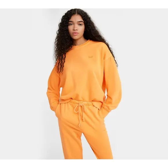 New Levi’s WFH Work from home Crewneck sweatshirt 3 in Orange Medium