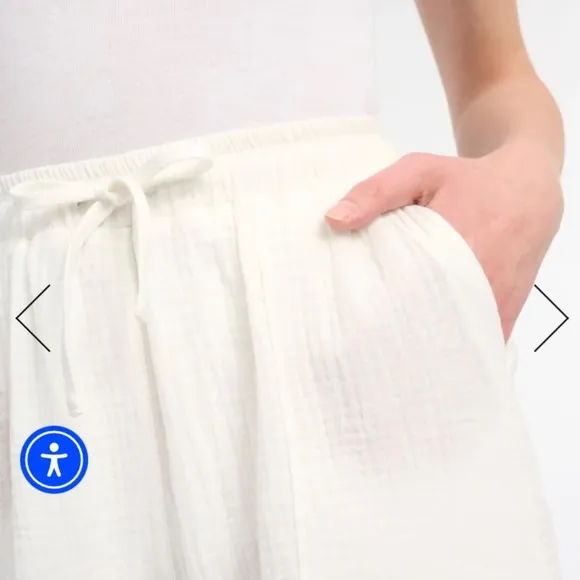 New💙 SPLENDID Addie Bermuda Shorts Gauze Short - crepe white breezy drawstring