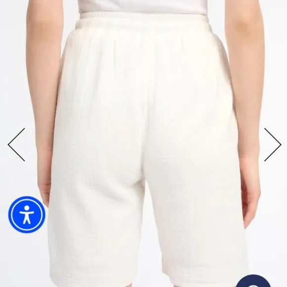 New💙 SPLENDID Addie Bermuda Shorts Gauze Short - crepe white breezy drawstring