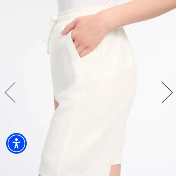 New💙 SPLENDID Addie Bermuda Shorts Gauze Short - crepe white breezy drawstring