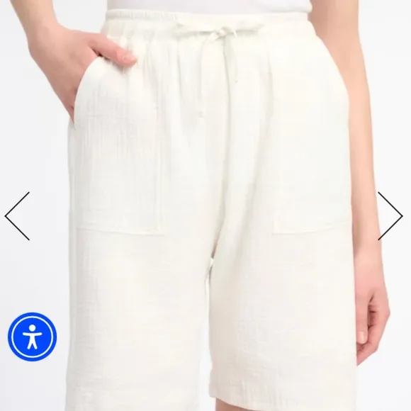 New💙 SPLENDID Addie Bermuda Shorts Gauze Short - crepe white breezy drawstring