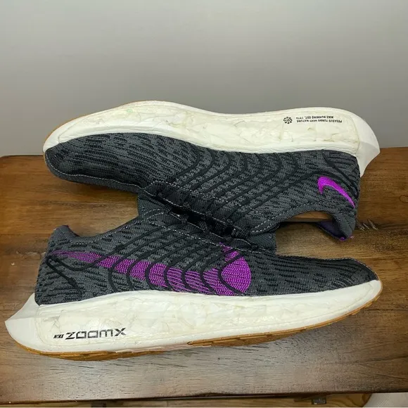 Nike | Pegasus Turbo Next Nature Flyknit Running Shoes - Black Purple ; Mens 8.5