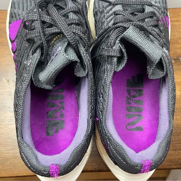 Nike | Pegasus Turbo Next Nature Flyknit Running Shoes - Black Purple ; Mens 8.5