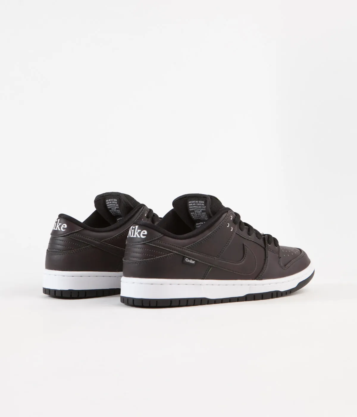 Nike SB x Civilist Dunk Low Pro QS Shoes - Black / Black - Black