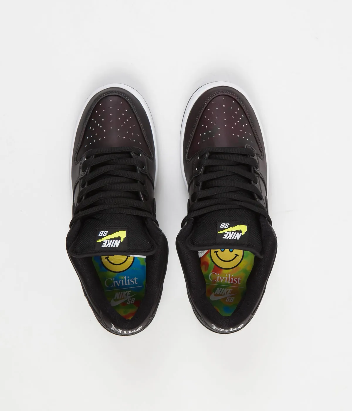 Nike SB x Civilist Dunk Low Pro QS Shoes - Black / Black - Black