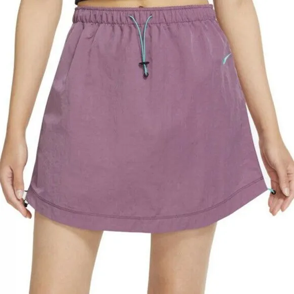 Nike Women's Sportwear Swoosh Woven High Rise Skirt Purple