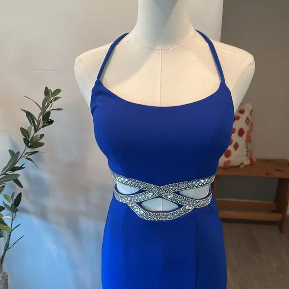 Nordstrom Speechless Spaghetti Strap Beaded Cut-Out Waist Long Dress New!