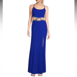 Nordstrom Speechless Spaghetti Strap Beaded Cut-Out Waist Long Dress New!