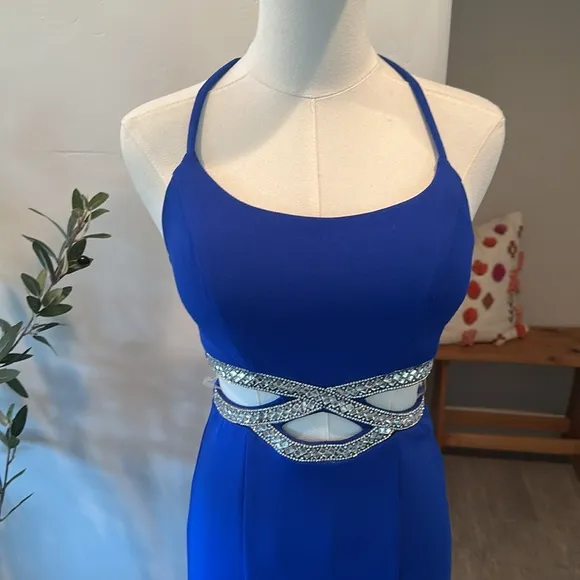 Nordstrom Speechless Spaghetti Strap Beaded Cut-Out Waist Long Dress New!