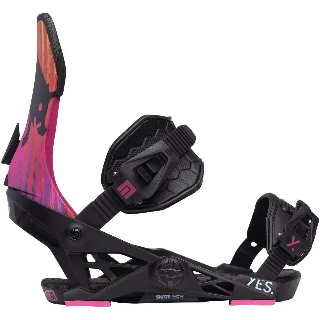 Now Select Pro x Yes Collab Snowboard Bindings Mens Black / Pink