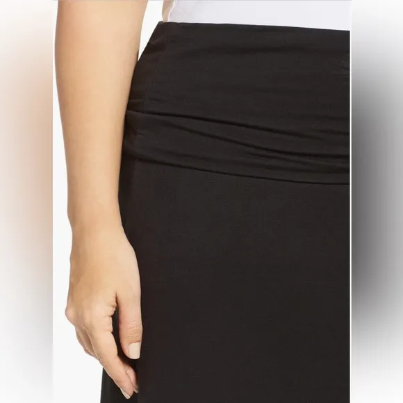 NWOT Loveappella Black Fold Over Maxi Skirt